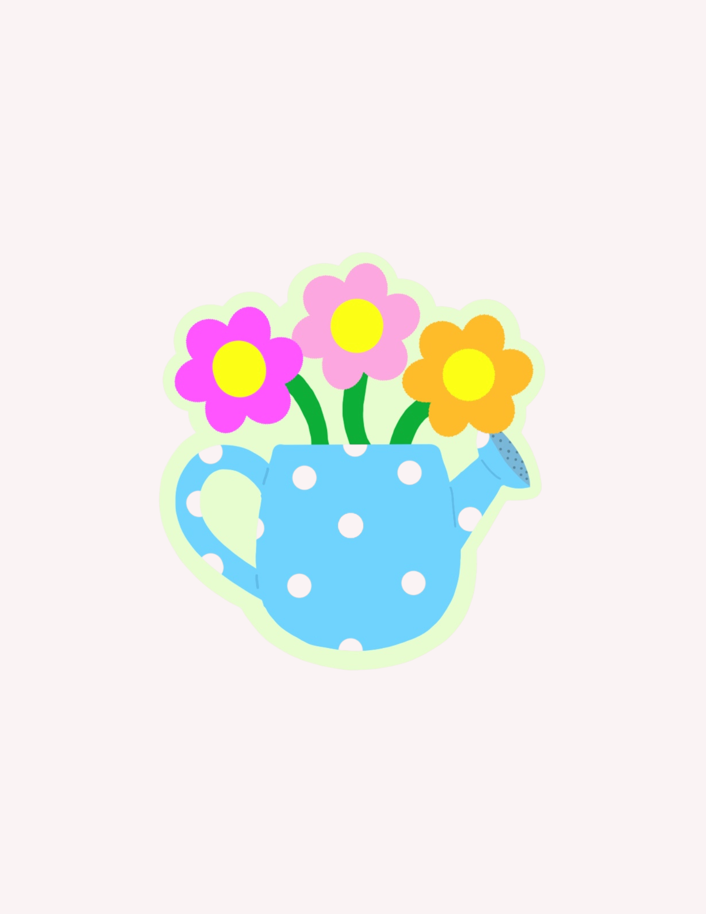 Flower Watering Can Sticker