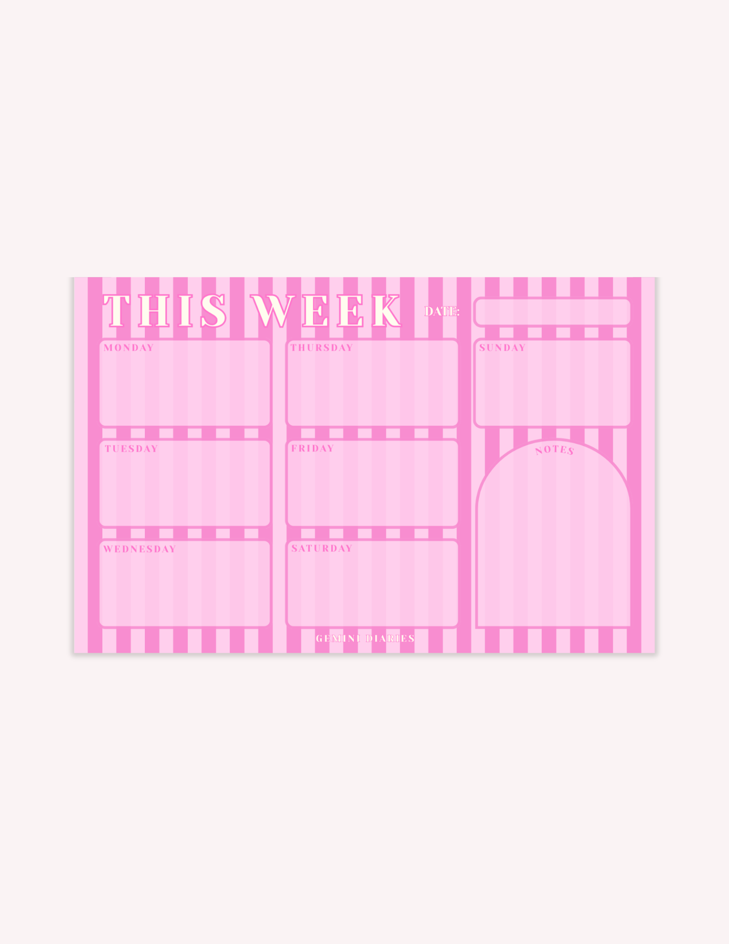 'This Week' Pink Weekly Notepad *Oopsie*