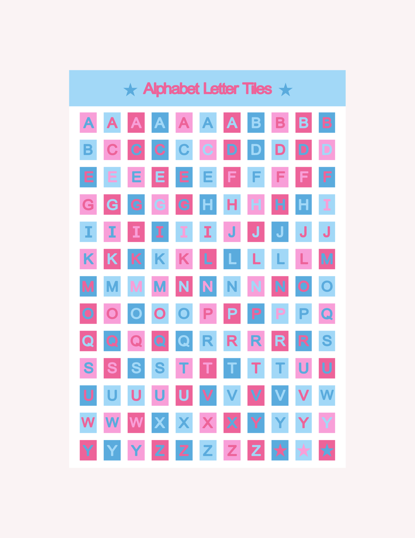 Cotton Candy Alphabet Letters