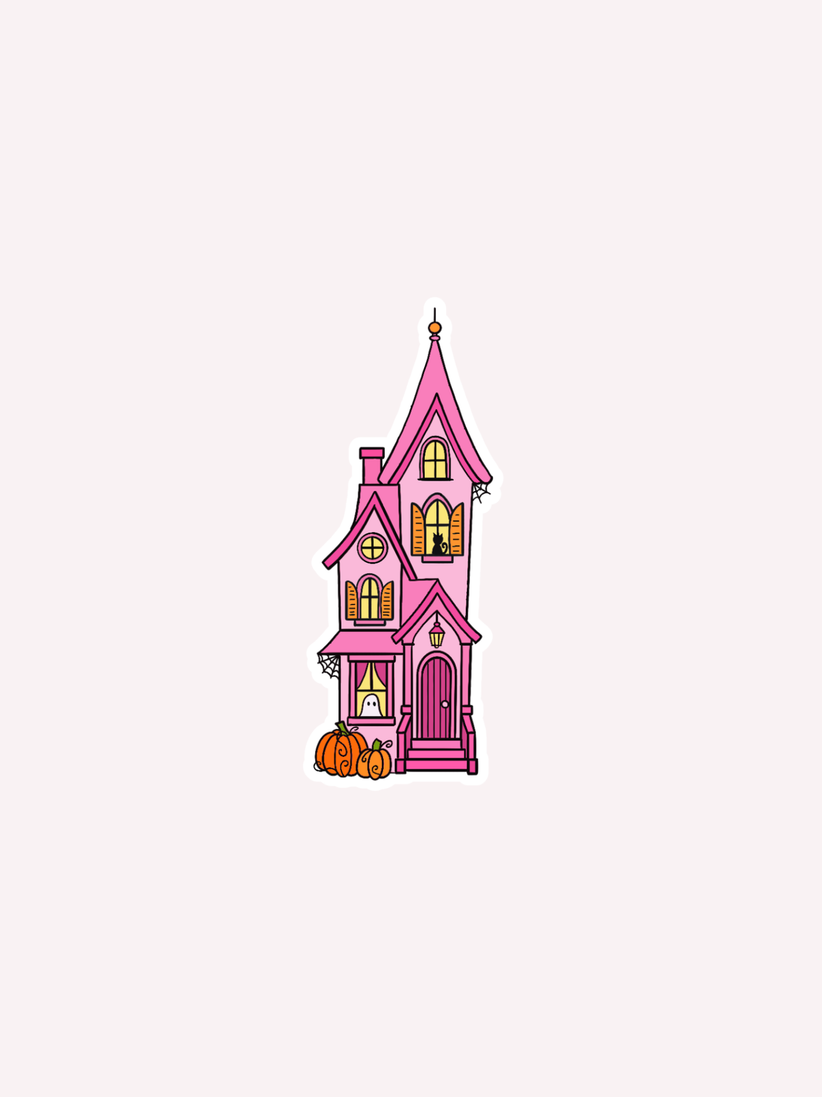 Pink Haunted House Sticker
