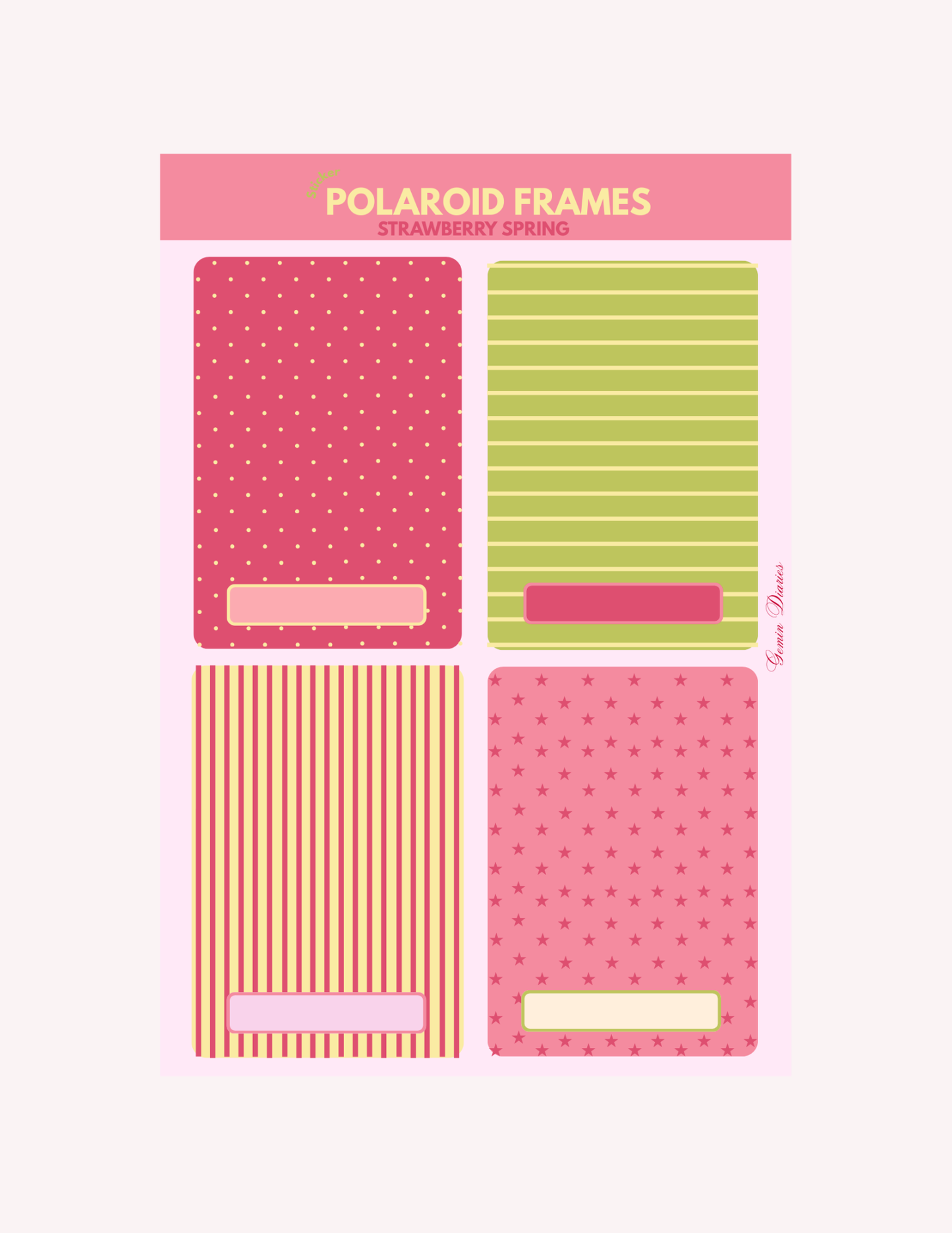 Strawberry Spring Polaroid Frame