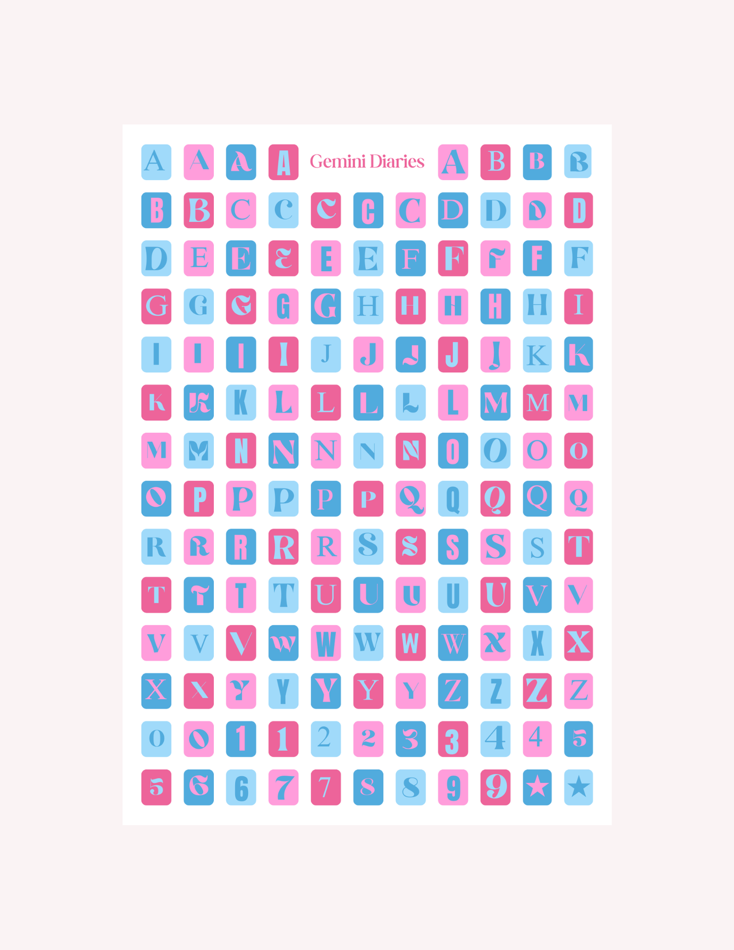 Cotton Candy Alphabet Letters