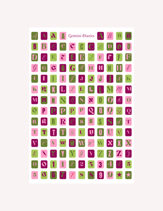 Matcha + Plum Alphabet Letters