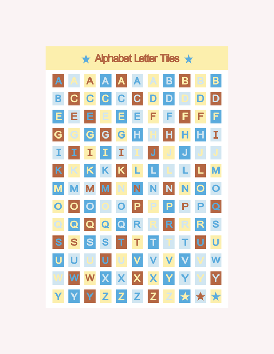 Blue + Brown Alphabet Letters