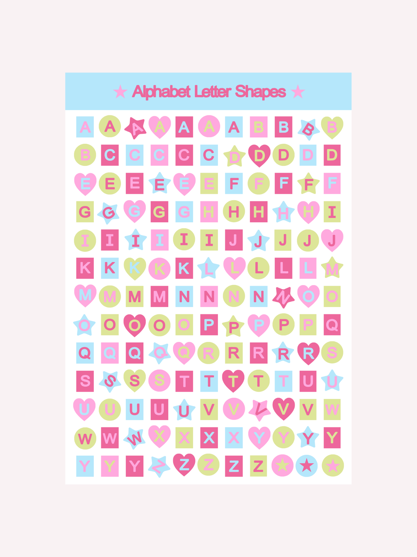 Spring Shapes Alphabet Letters