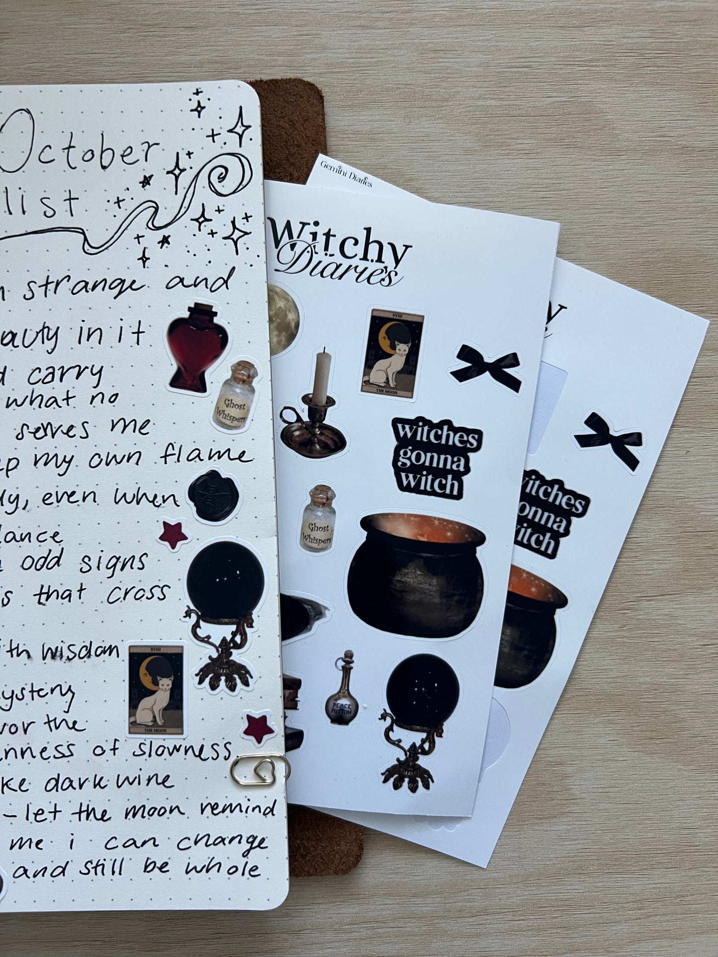 Witchy Diaries Sticker sheet