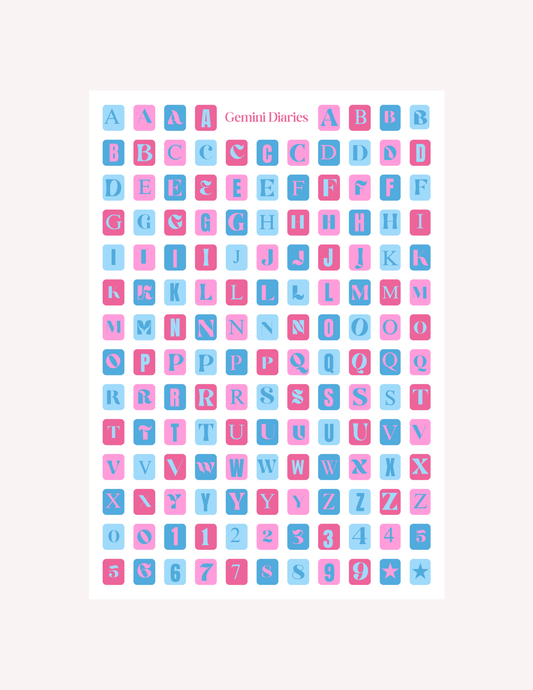 Cotton Candy Alphabet Letters