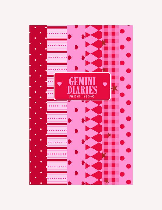 Mini Paper Book - Reds and Pinks